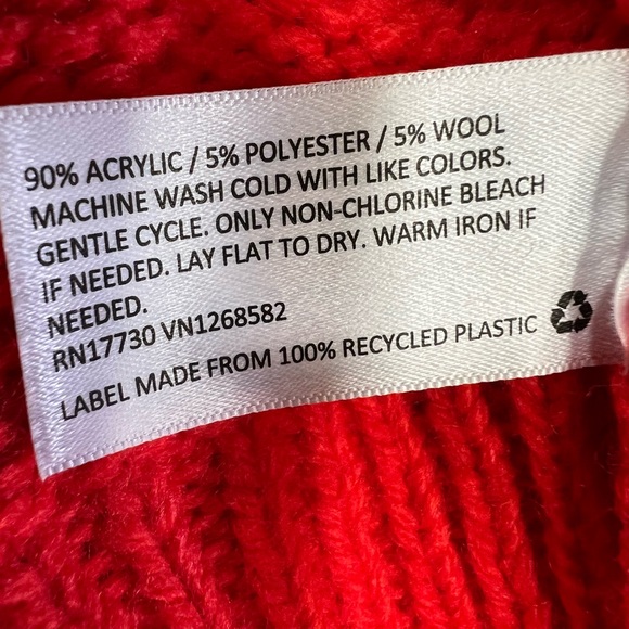 Lego Red Chunky Knit Cardigan Sweater - Picture 7 of 8